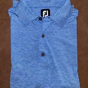 FootJoy Men's Polo in Blue and White Stripes